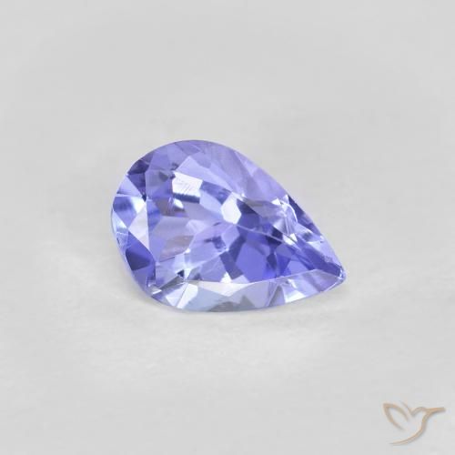 Tanzanite Bleu violet intense naturelle En forme de poire, 0.40 ct, VVS-VS