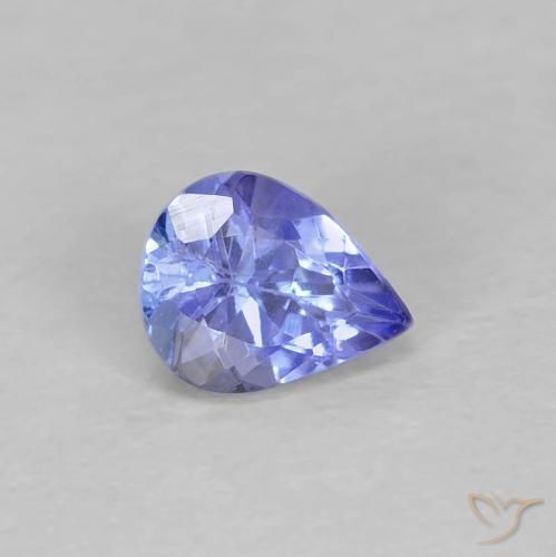 Tanzanite Bleu intense naturelle En forme de poire, 0.41 ct, VS