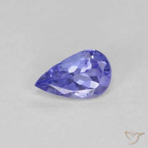 Tanzanite Bleu violet intense naturelle En forme de poire, 0.37 ct, VS