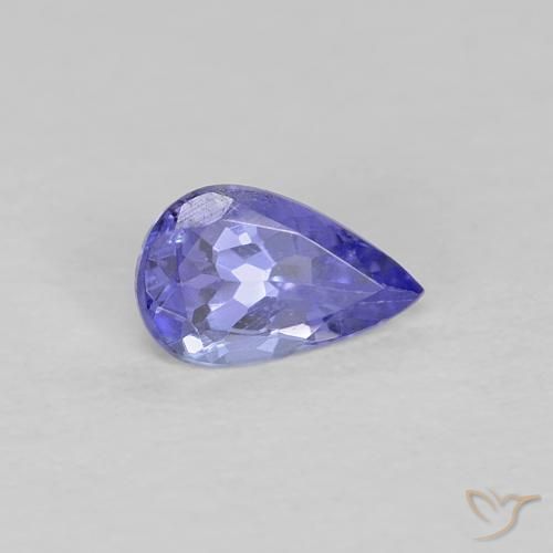 Tanzanite Bleu violet intense naturelle En forme de poire, 0.37 ct, VS