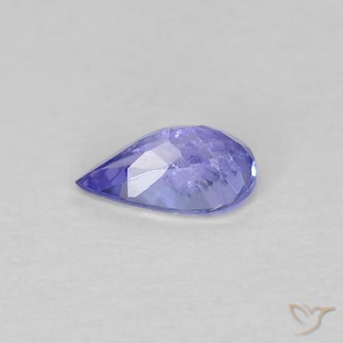 Tanzanite Bleu violet intense naturelle En forme de poire, 0.37 ct, VS