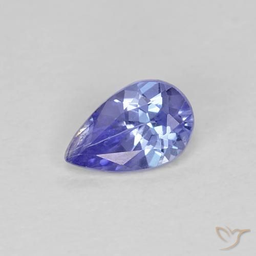 Tanzanite Bleu foncé naturelle En forme de poire, 0.42 ct, VS