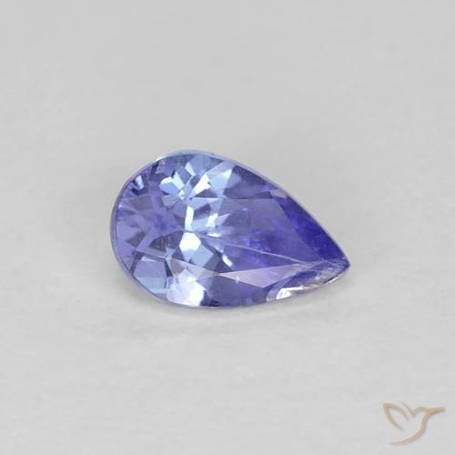 Tanzanite Bleu foncé naturelle En forme de poire, 0.42 ct, VS