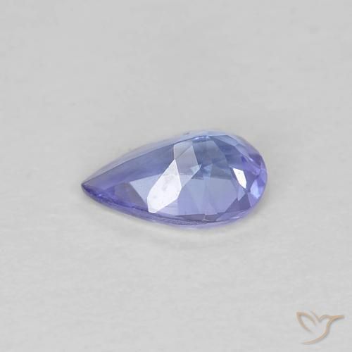 Tanzanite Bleu foncé naturelle En forme de poire, 0.42 ct, VS