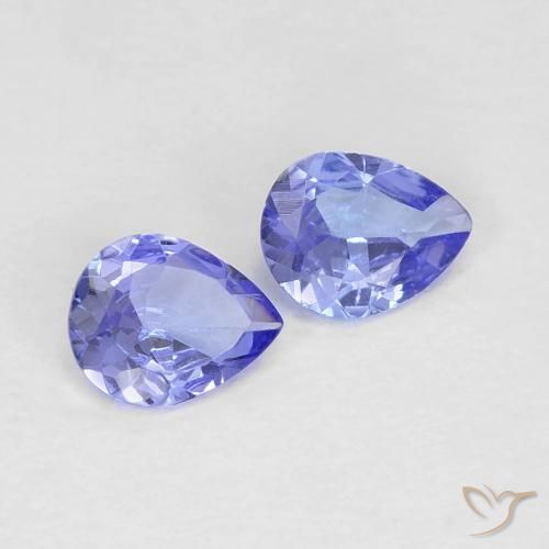 0.50ctw Naturel Bleu électrique Tanzanite, En forme de poire, VVS-VS