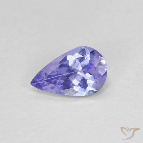 Tanzanite Bleu violet intense naturelle En forme de poire, 0.38 ct, VVS-VS