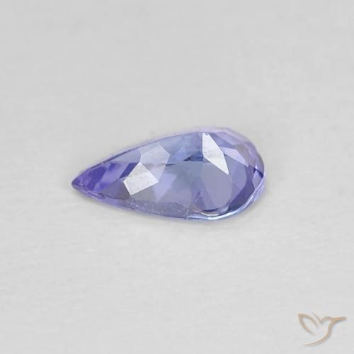 Tanzanite Bleu violet intense naturelle En forme de poire, 0.38 ct, VVS-VS