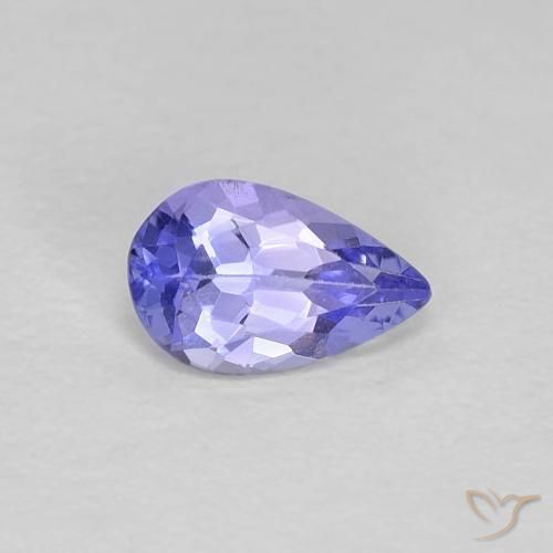 Tanzanite Bleu électrique naturelle En forme de poire, 0.37 ct, VVS