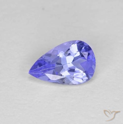 Tanzanite bleue naturelle en forme de poire, 0,38 ct, VVS