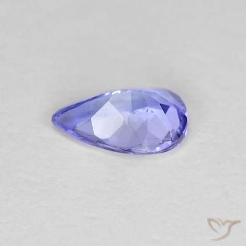 Tanzanite bleue naturelle en forme de poire, 0,38 ct, VVS