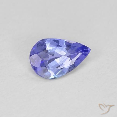 Tanzanite Bleu violet intense naturelle En forme de poire, 0.35 ct, VS