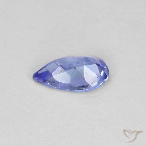 Tanzanite Bleu violet intense naturelle En forme de poire, 0.35 ct, VS