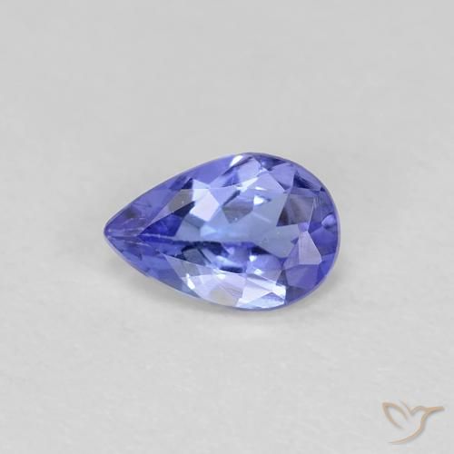 Tanzanite Bleu violet intense naturelle En forme de poire, 0.34 ct, VS