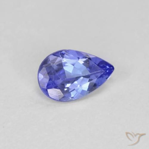 Tanzanite Bleu violet intense naturelle En forme de poire, 0.34 ct, VS