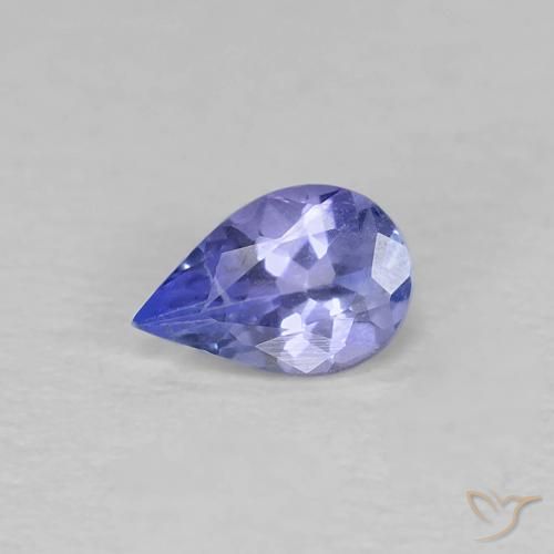 Tanzanite Bleu violet intense naturelle En forme de poire, 0.37 ct, VS