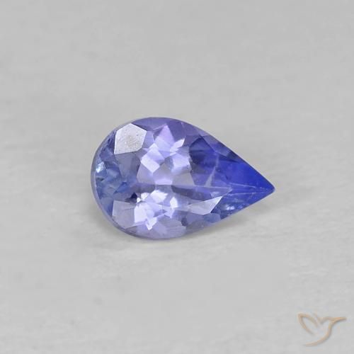 Tanzanite Bleu violet intense naturelle En forme de poire, 0.37 ct, VS