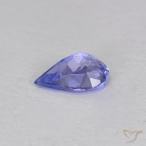 Tanzanite Bleu violet intense naturelle En forme de poire, 0.37 ct, VS