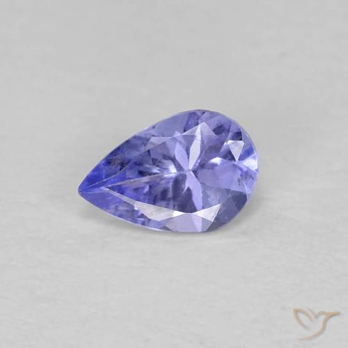 Tanzanite Bleu violet intense naturelle En forme de poire, 0.36 ct, VVS-VS