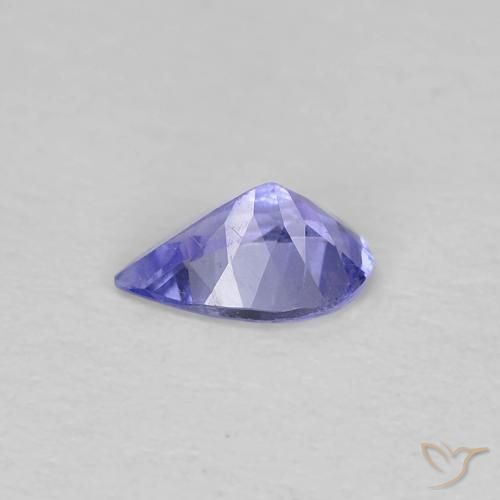 Tanzanite Bleu violet intense naturelle En forme de poire, 0.36 ct, VVS-VS