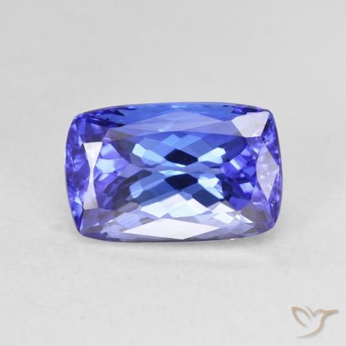 Tanzanite Violet foncé Bleu naturelle Coussin, 4.74 ct, VVS