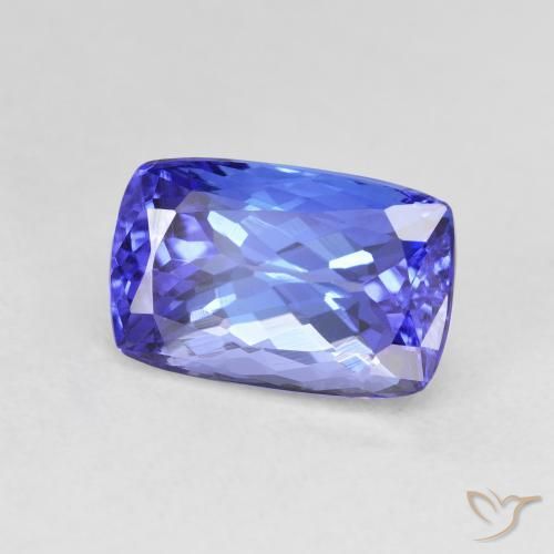 Tanzanite Violet foncé Bleu naturelle Coussin, 4.74 ct, VVS