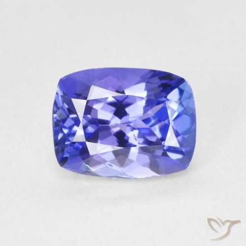 2.29ct Naturel Violet foncé Bleu Tanzanite, Coussin, VVS