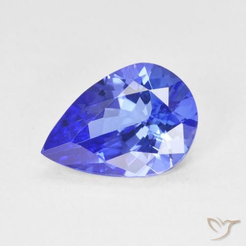 Tanzanite Violet foncé Bleu naturelle En forme de poire, 2.25 ct, VVS
