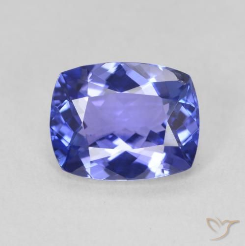 2.04ct Naturel Bleu foncé Tanzanite, Coussin, VVS