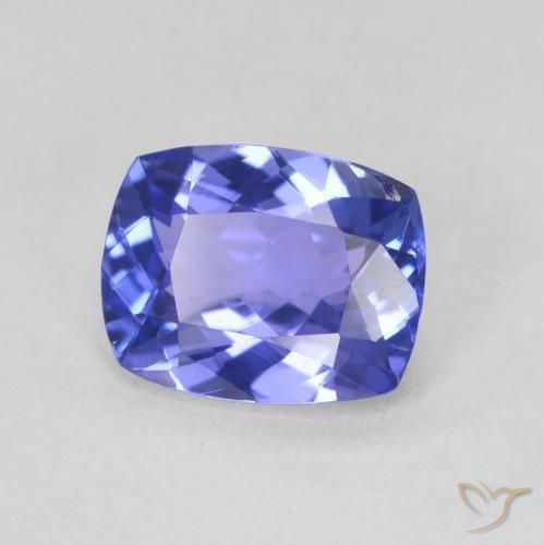 Tanzanite Bleu foncé naturelle Coussin, 2.04 ct, VVS