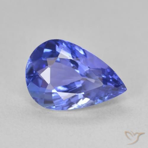 Tanzanite Violet Bleu naturelle En forme de poire, 2.15 ct, VVS