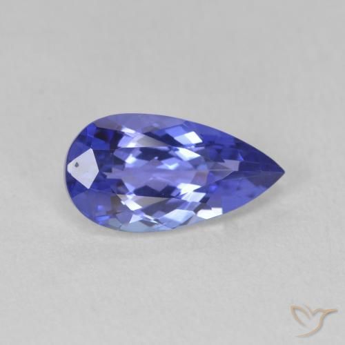 Tanzanite Violet foncé Bleu naturelle En forme de poire, 1.77 ct, VVS