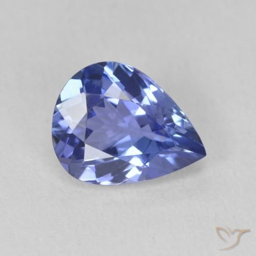 Tanzanite Violet Bleu naturelle En forme de poire, 1.72 ct, VVS