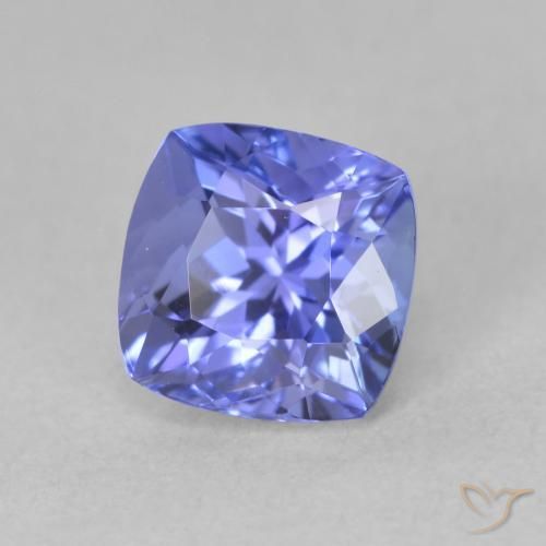 Tanzanite Violet foncé Bleu naturelle Coussin, 1.59 ct, VVS