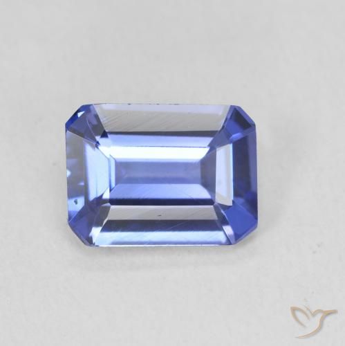 Tanzanite Bleu violet intense naturelle Taille émeraude, 1.52 ct, VVS-VS