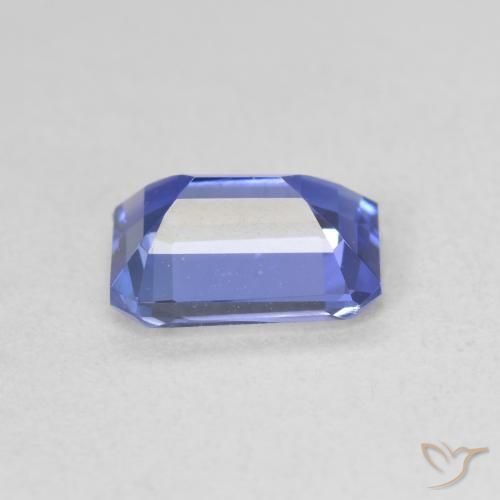 Tanzanite Bleu violet intense naturelle Taille émeraude, 1.52 ct, VVS-VS