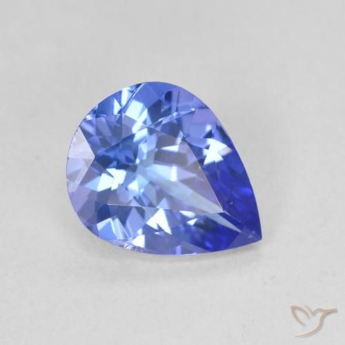 Tanzanite Violet foncé Bleu naturelle En forme de poire, 1.64 ct, VVS