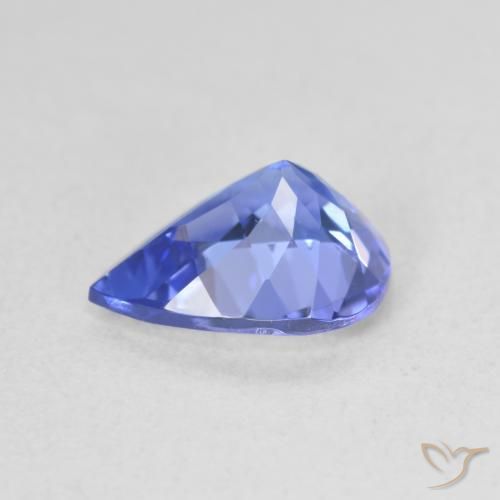 Tanzanite Violet foncé Bleu naturelle En forme de poire, 1.64 ct, VVS