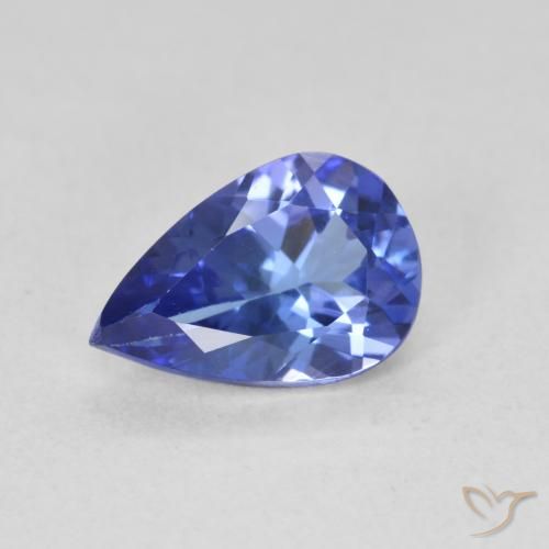 1.36ct Naturel Violet foncé Bleu Tanzanite, En forme de poire, VVS