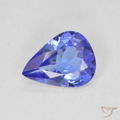 1.73ct Naturel Violet foncé Bleu Tanzanite, En forme de poire, VVS