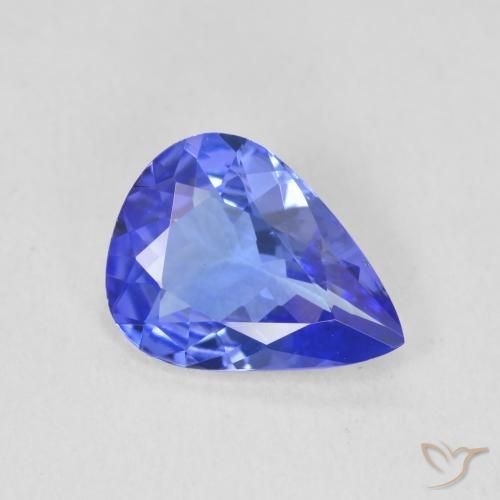 Tanzanite Violet foncé Bleu naturelle En forme de poire, 1.73 ct, VVS