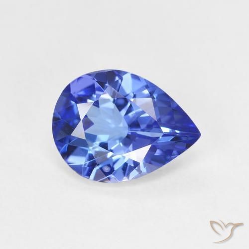Tanzanite Violet foncé Bleu naturelle En forme de poire, 1.53 ct, VVS