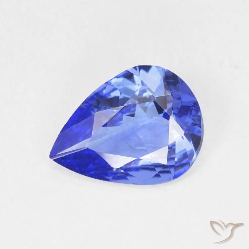 Tanzanite Bleu intense naturelle En forme de poire, 1.33 ct, VVS