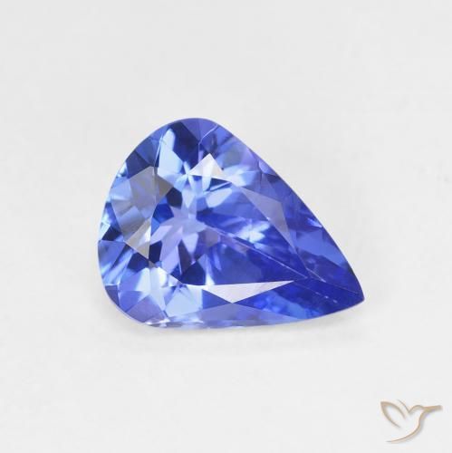 Tanzanite Violet foncé Bleu naturelle En forme de poire, 1.51 ct, VVS