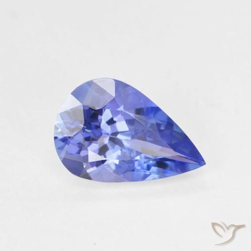 Tanzanite Violet foncé Bleu naturelle En forme de poire, 1.31 ct, VVS