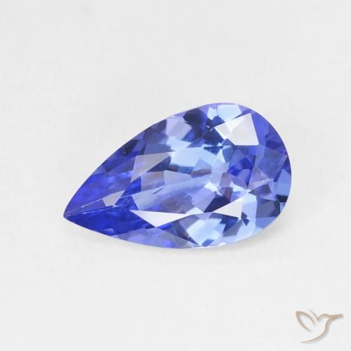 1.75ct Naturel Violet foncé Bleu Tanzanite, En forme de poire, VS