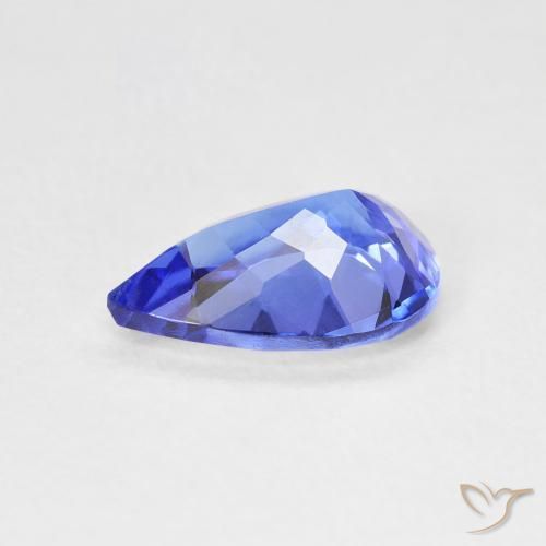 Tanzanite Bleu vif naturelle En forme de poire, 1.77 ct, VVS