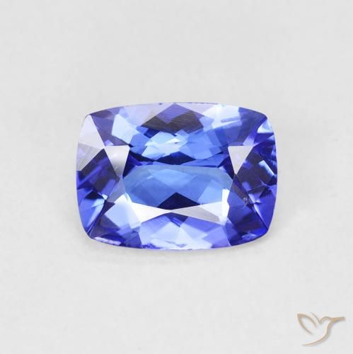 1.33ct Naturel Bleu intense Tanzanite, Coussin, VVS-VS
