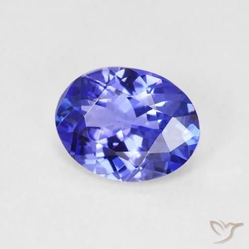 Tanzanite bleue naturelle coupe ovale, 1,73 ct, VVS
