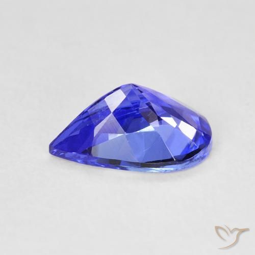 Tanzanite Bleu vif naturelle En forme de poire, 1.18 ct, VVS