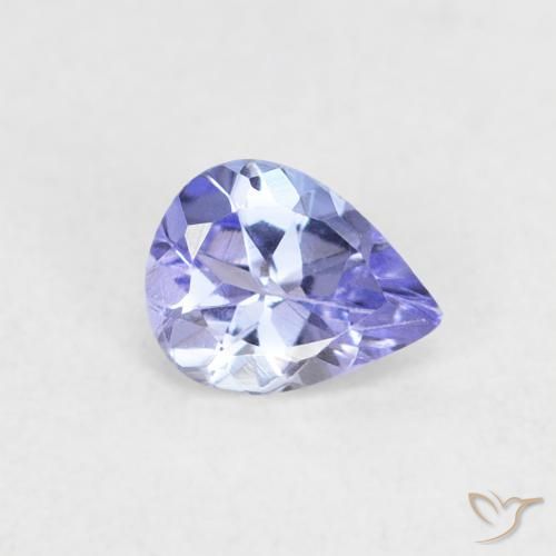 Tanzanite Violet Bleu naturelle En forme de poire, 0.35 ct, VVS-VS